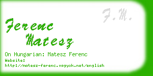 ferenc matesz business card